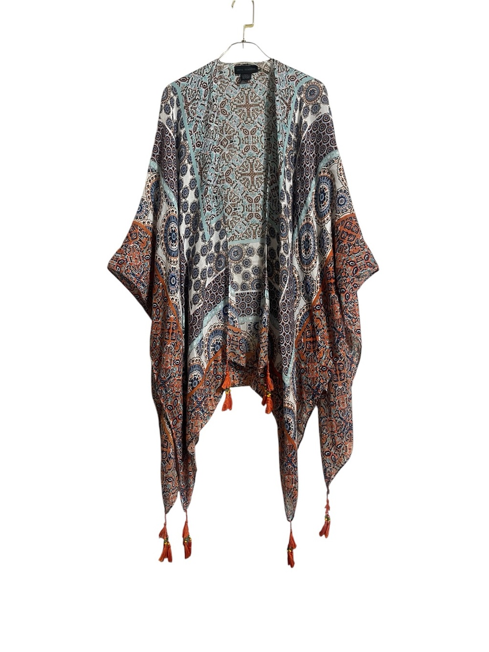 Steve Madden Boho Teal, Brown & Navy Paisley Kimono